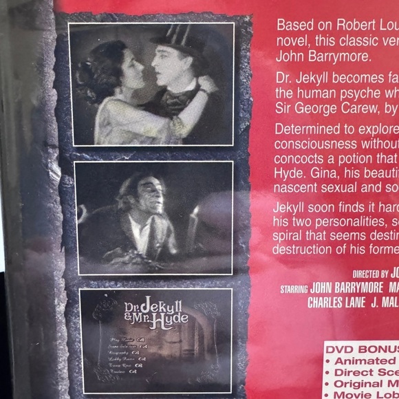 🎬 Vintage John Barrymore in Dr. Jekyll and Mr. Hyde Classic DVD - 1920 - NEW - Picture 10 of 15